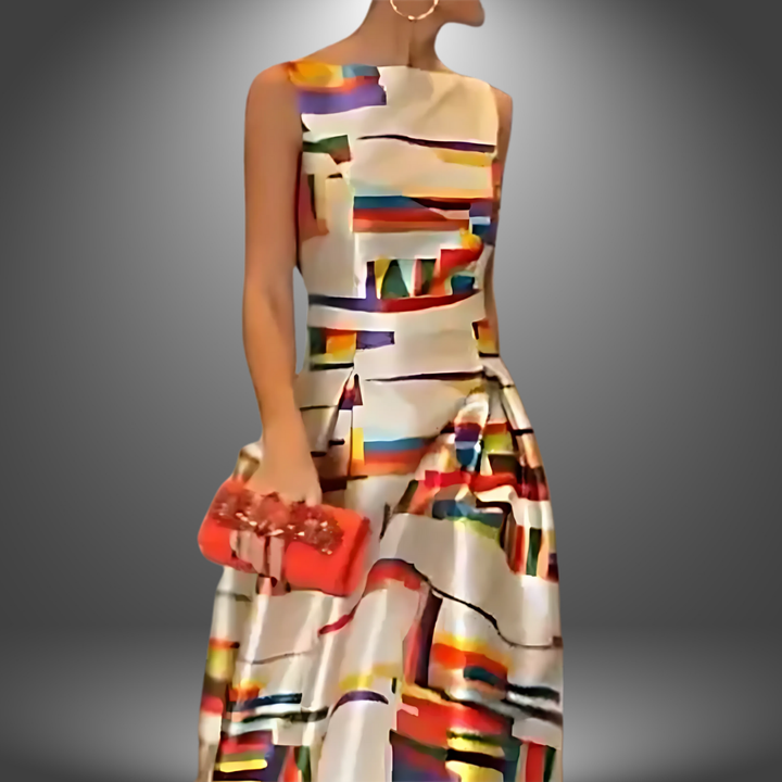 Tatum - Elegantes Bedrucktes Langes Partykleid