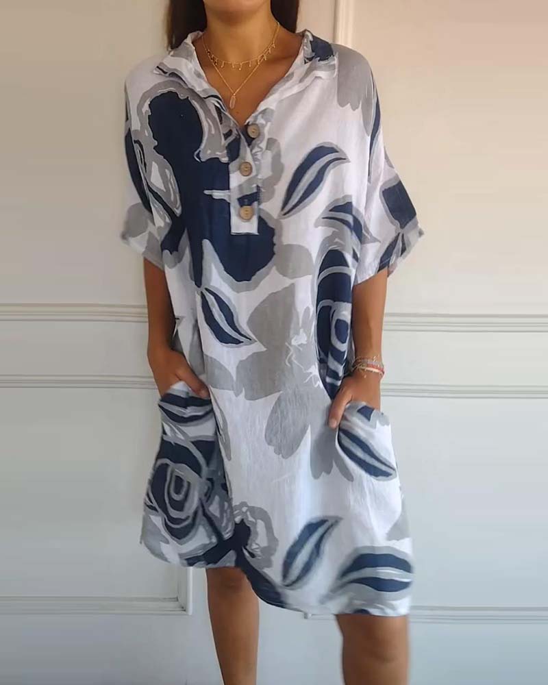 Rita | Geblümtes Kleid mit Reverse-Tasche