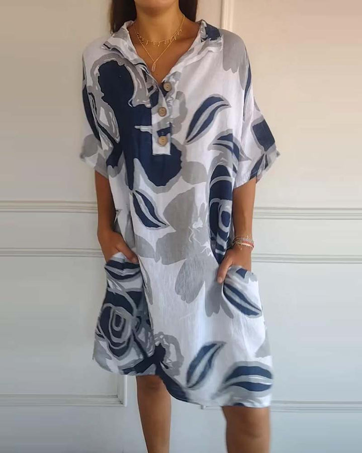 Rita | Geblümtes Kleid mit Reverse-Tasche