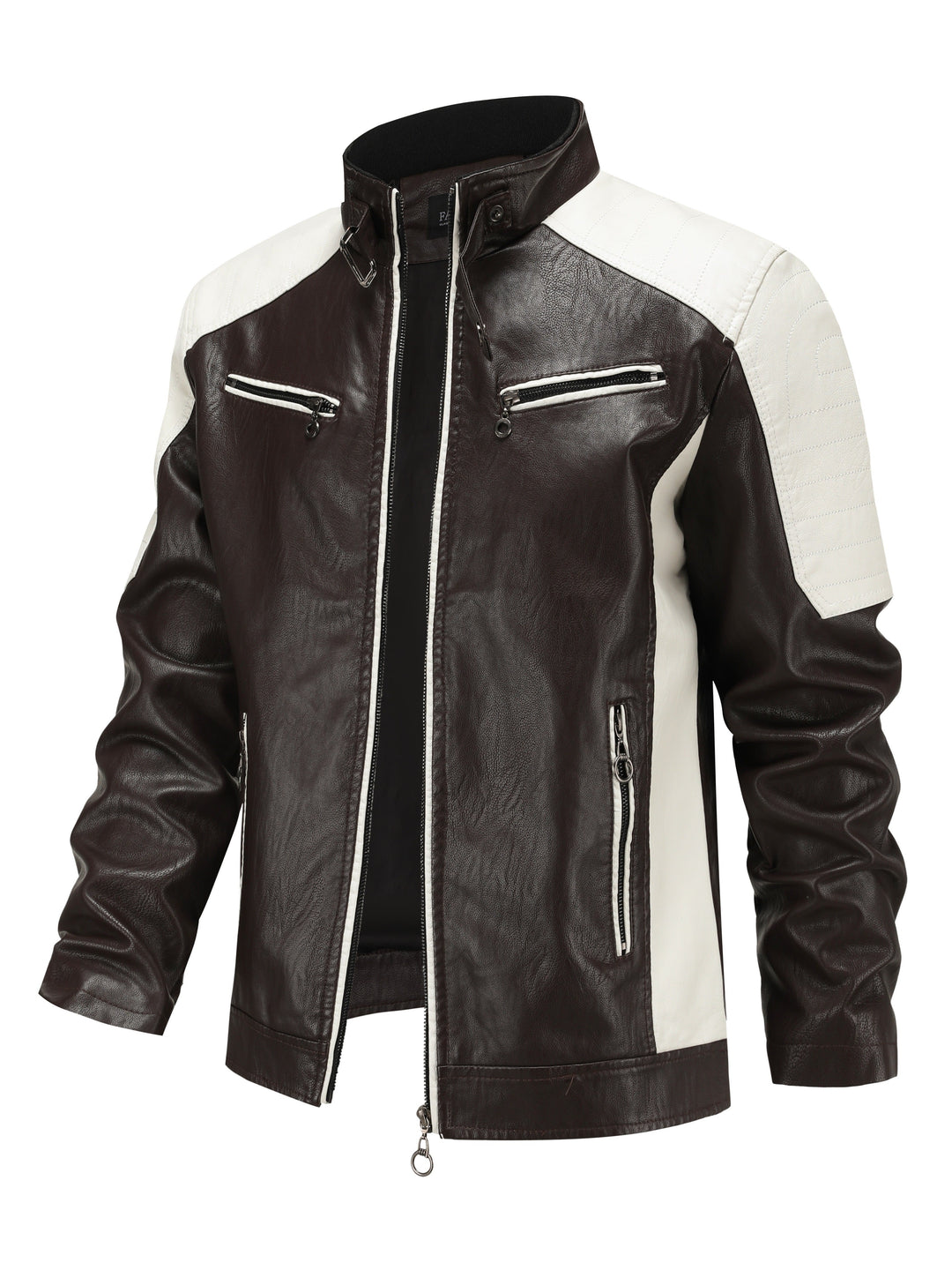 Herren Fashion Color Block Motorradjacke