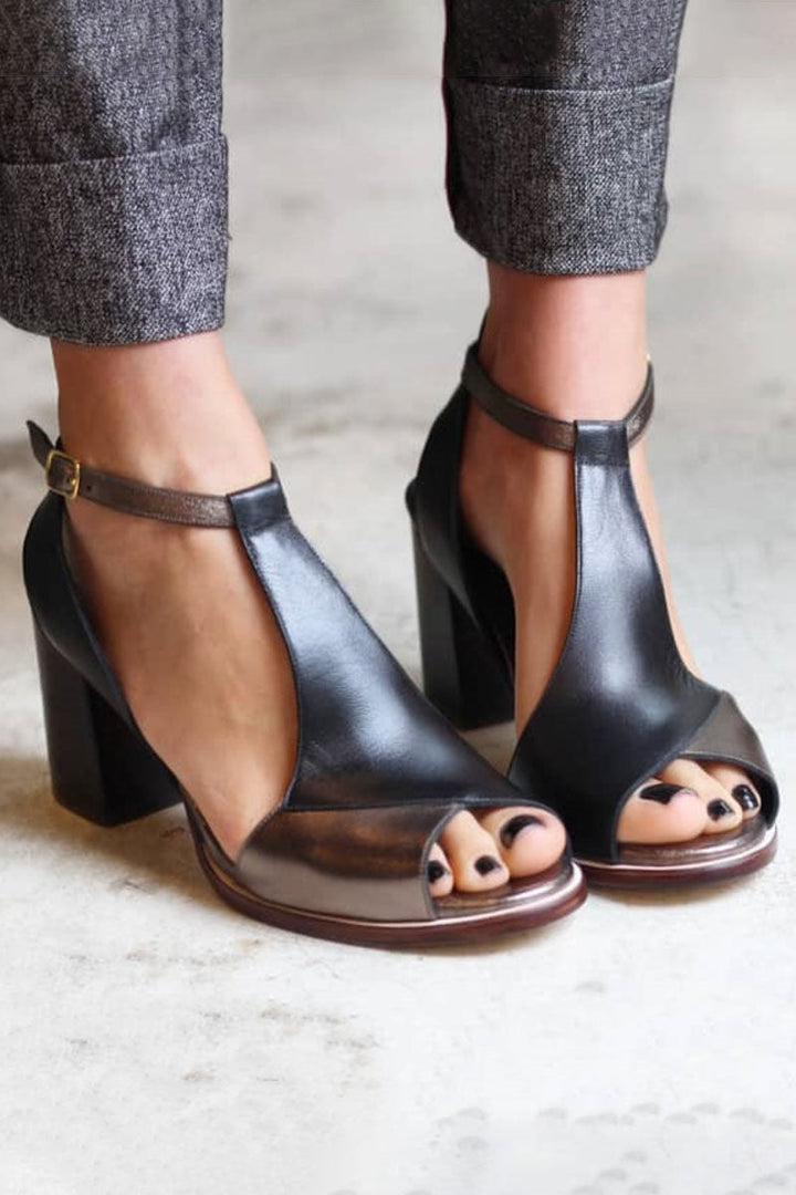 Nadaria | Escarpins à bout ouvert en patchwork noir