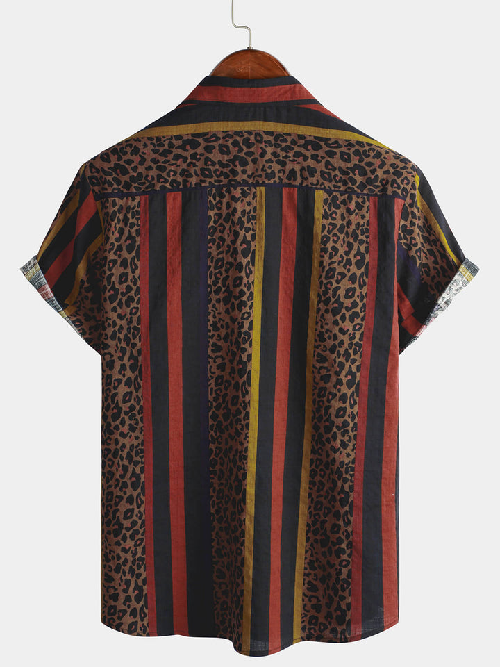 Herren Hemd mit Leopardenmuster