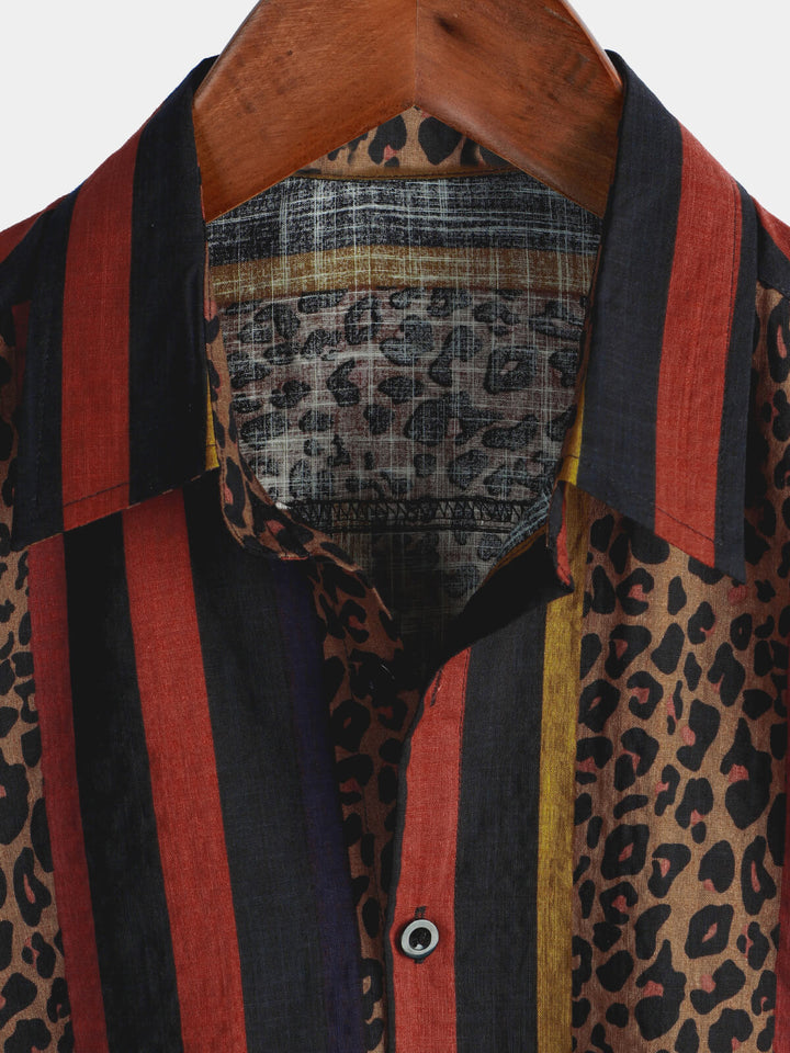 Herren Hemd mit Leopardenmuster