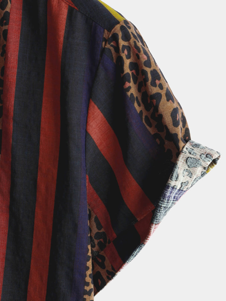 Herren Hemd mit Leopardenmuster