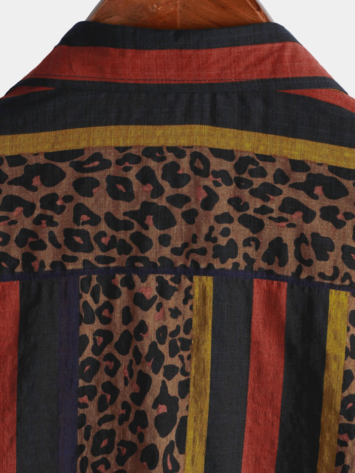 Herren Hemd mit Leopardenmuster