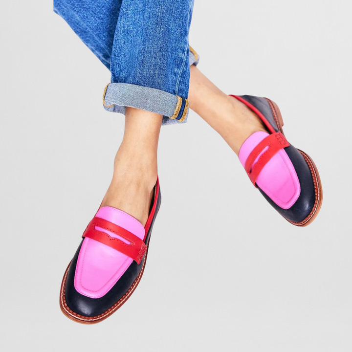 ALPI VOGUE  | Strukturierte Penny-Leder-Farbblock-Loafer