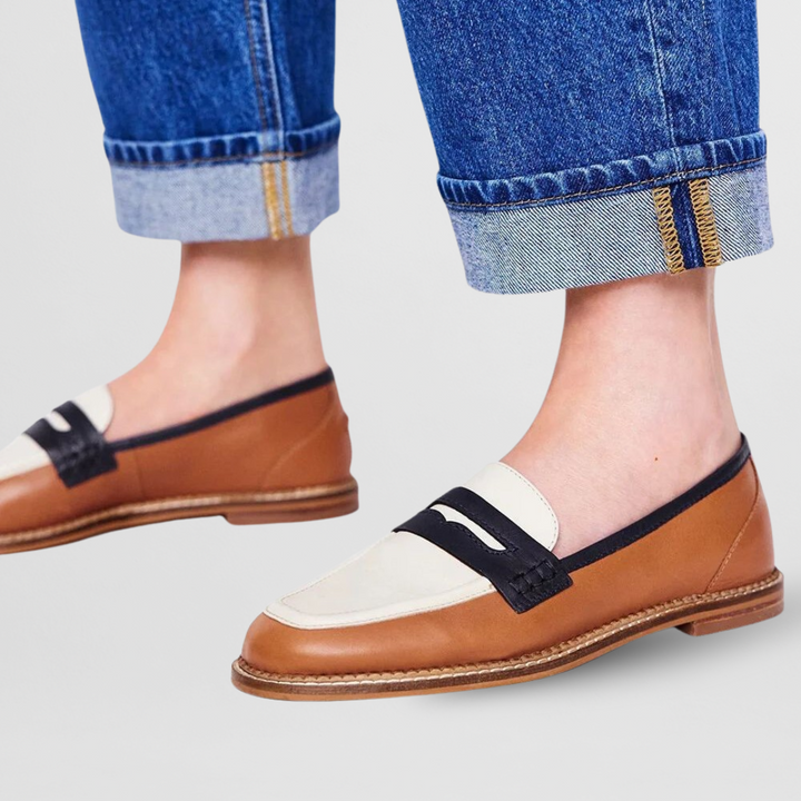 ALPI VOGUE  | Strukturierte Penny-Leder-Farbblock-Loafer