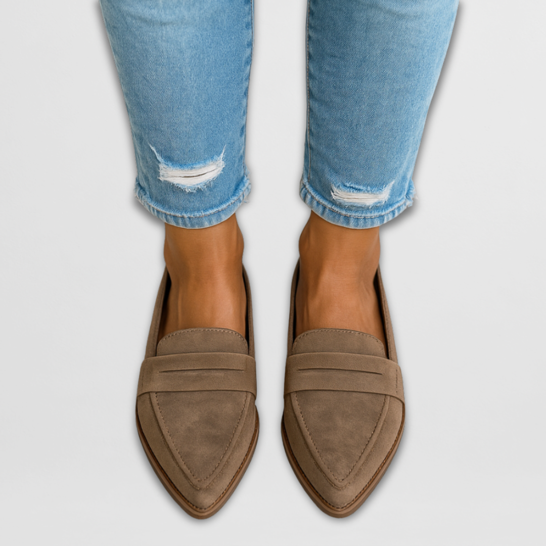 Zelda | Mocassins élégants en daim à bout pointu
