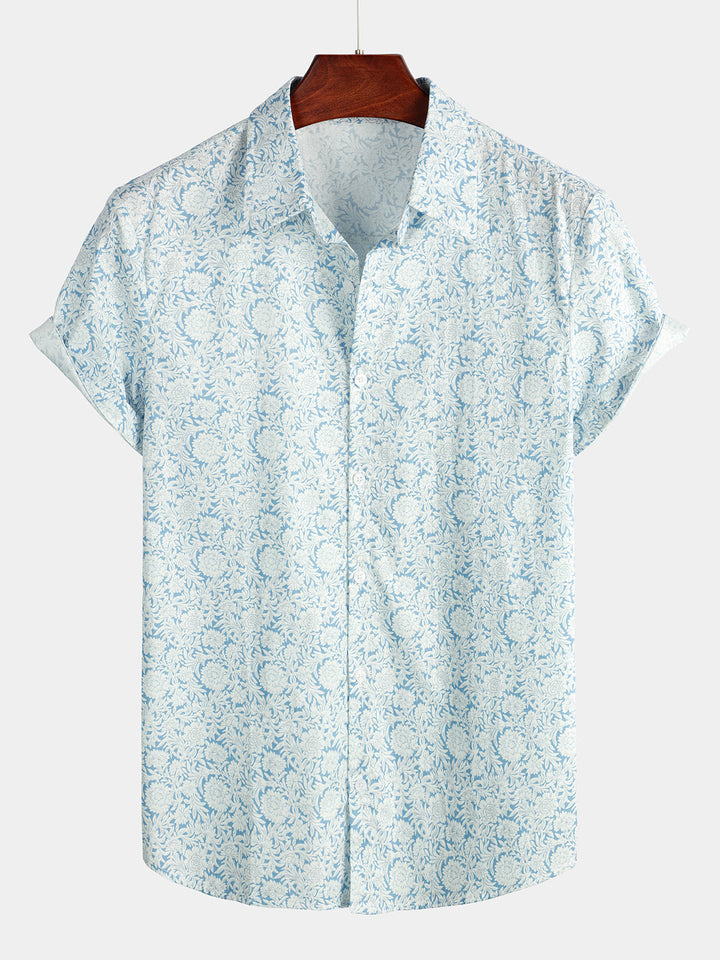 Chemise en coton à manches courtes pour homme