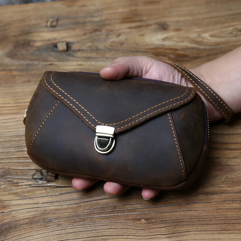 Herren Retro Leder Handy Tasche