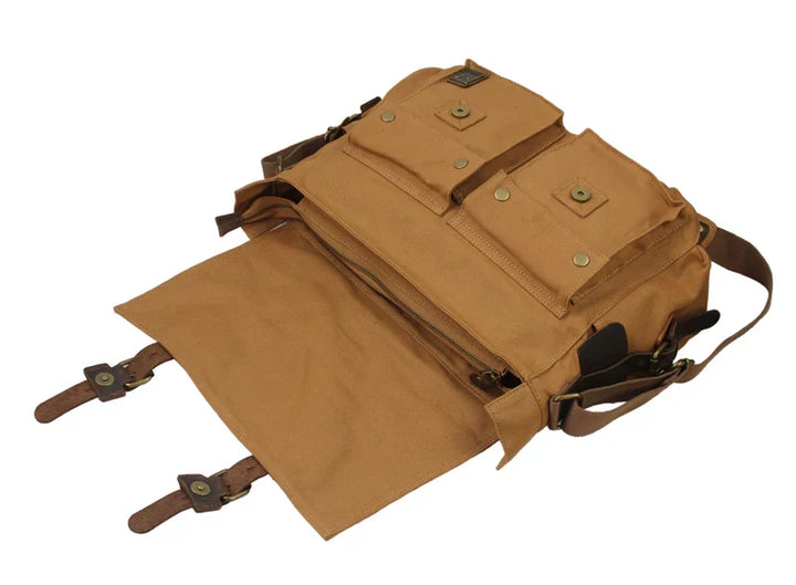 Vintage Herren Messenger Bag Baumwoll-Canvas
