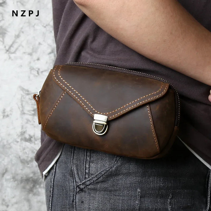 Herren Retro Leder Handy Tasche