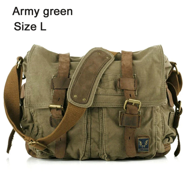 Vintage Herren Messenger Bag Baumwoll-Canvas