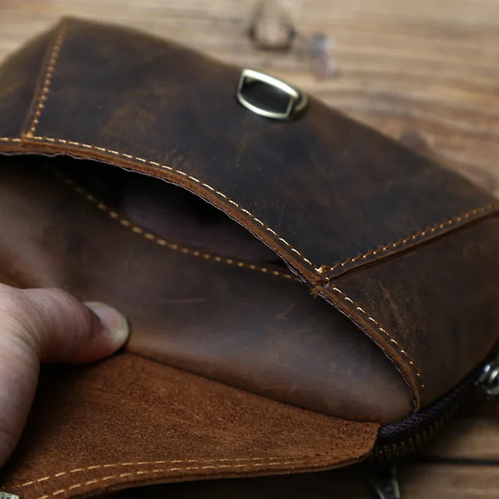 Herren Retro Leder Handy Tasche