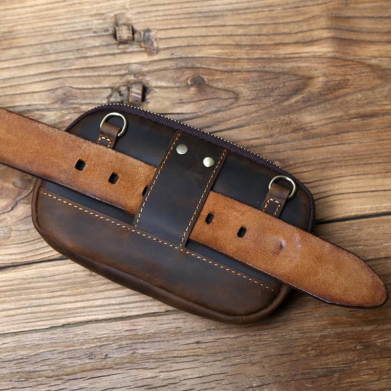 Herren Retro Leder Handy Tasche