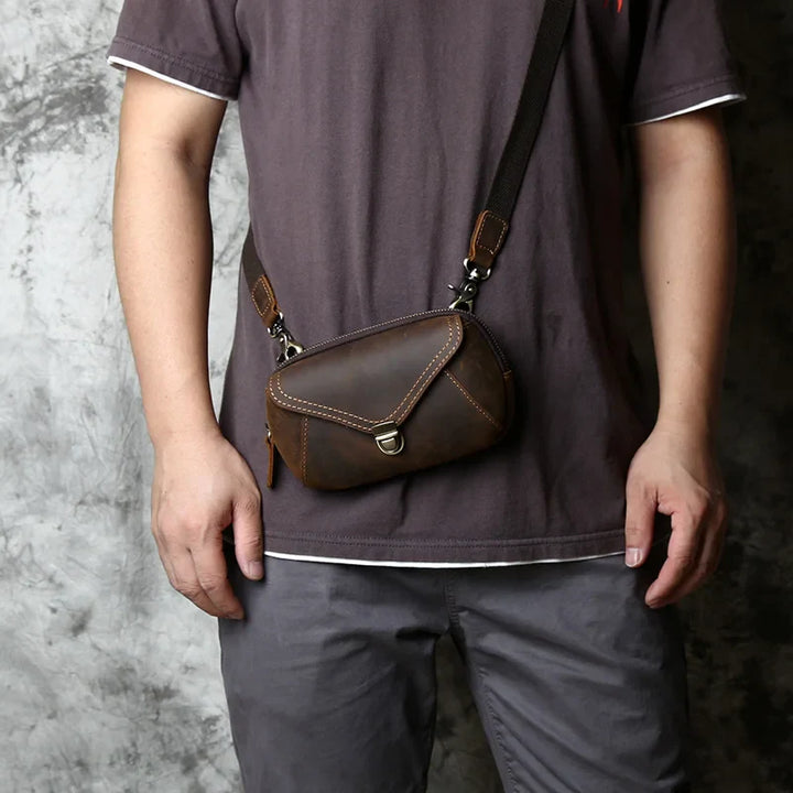 Herren Retro Leder Handy Tasche