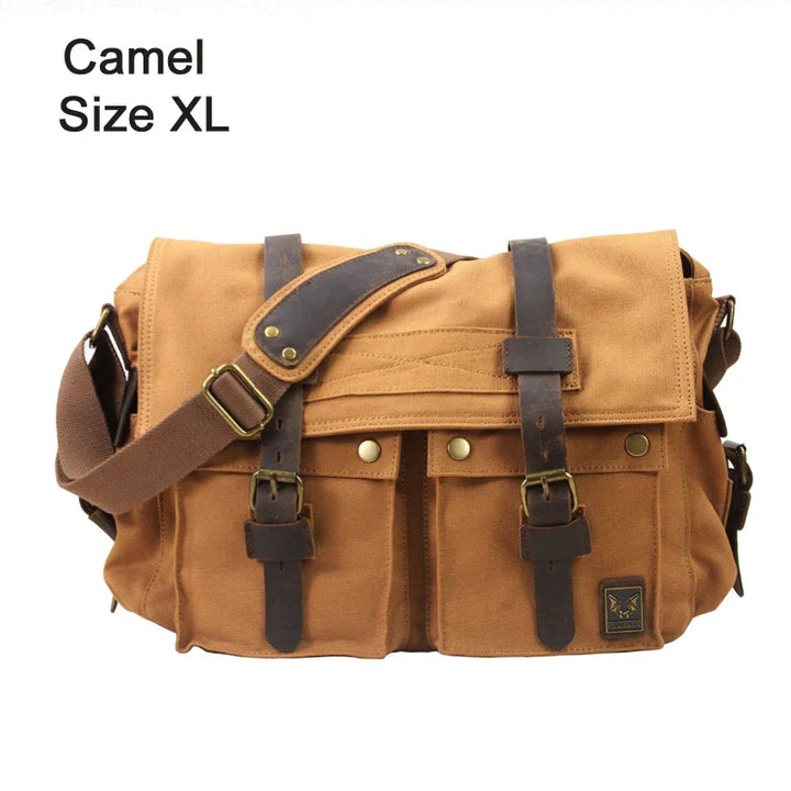 Vintage Herren Messenger Bag Baumwoll-Canvas