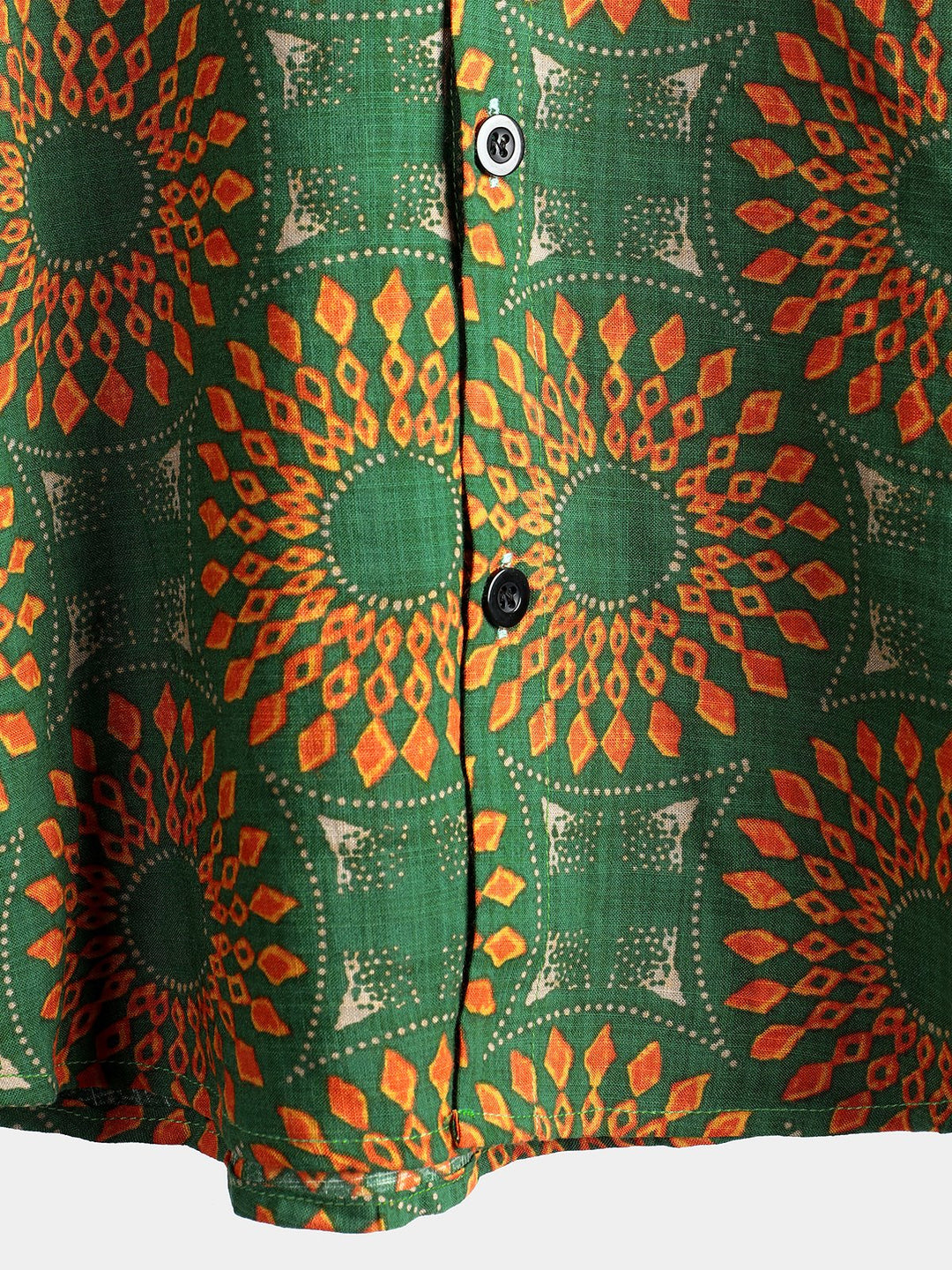 Chemise décontractée à manches courtes pour homme, motif floral, verte