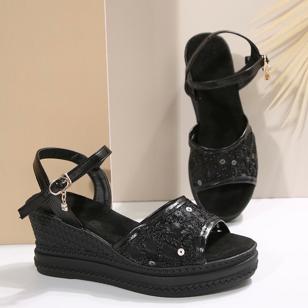 Cara - Normale Keilab Klobige Sandalen