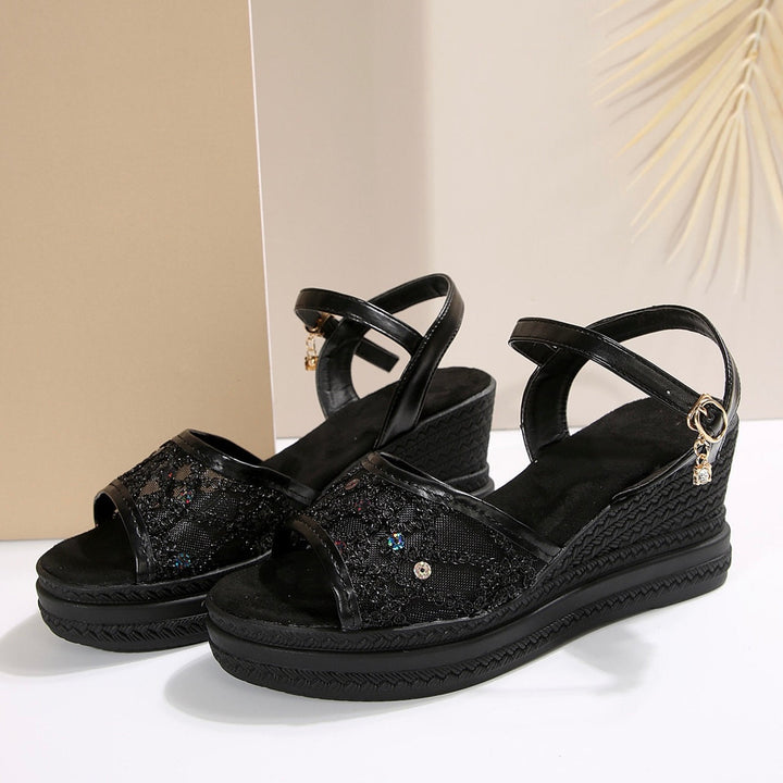 Cara - Normale Keilab Klobige Sandalen