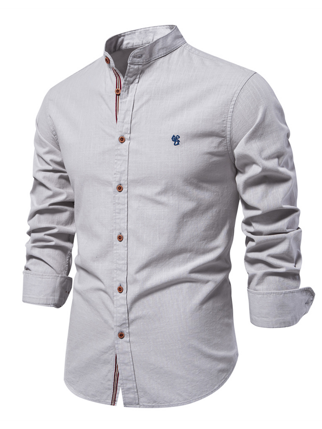 Chemise à manches longues pour homme en 100 % coton
