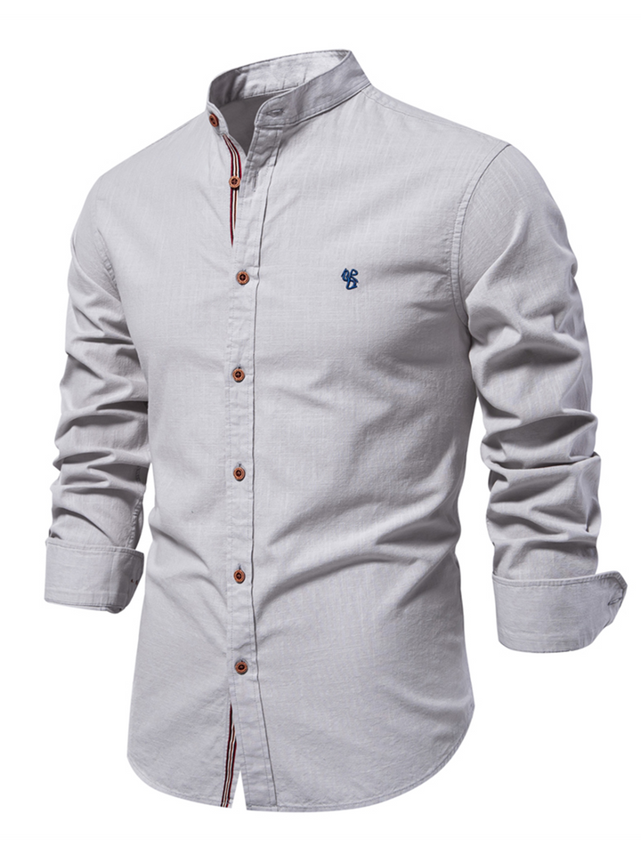 Chemise à manches longues pour homme en 100 % coton