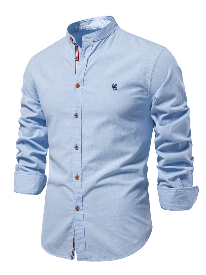 Chemise à manches longues pour homme en 100 % coton