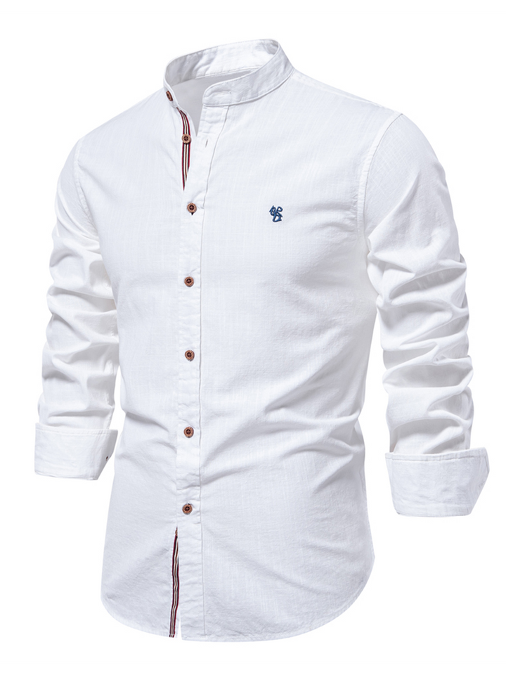 Chemise à manches longues pour homme en 100 % coton