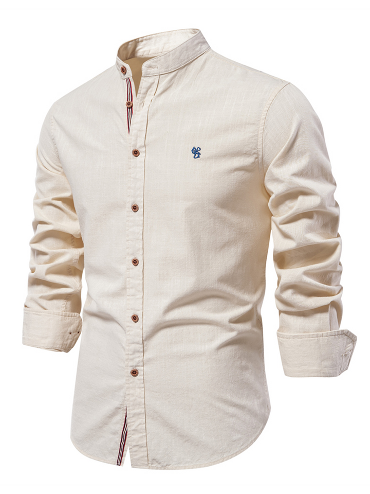 Chemise à manches longues pour homme en 100 % coton