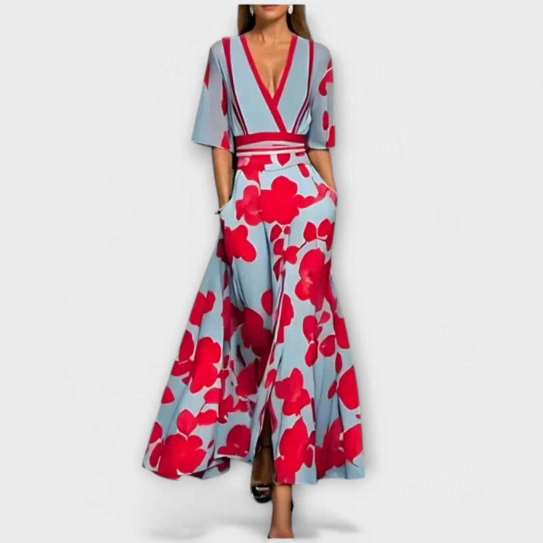 Elise - Elegantes Floral-Wallet-Kleid