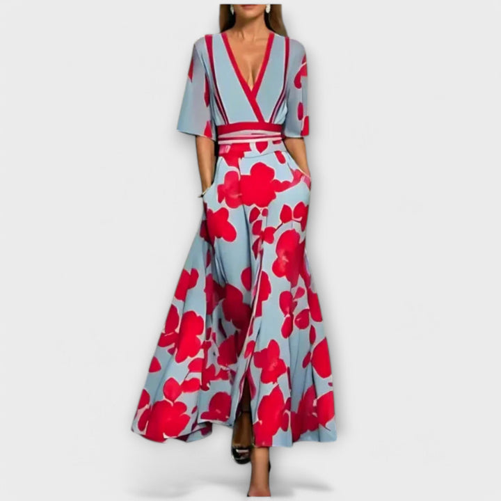 Elise - Elegantes Floral-Wallet-Kleid