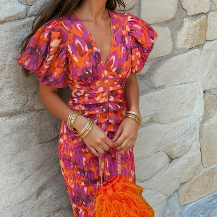 Carole | Vibrante Fiesta Kleid mit spektakulären Details