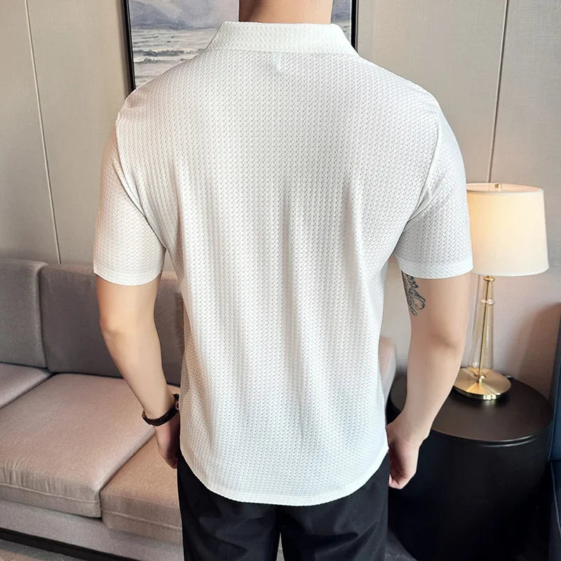 Benny | Slim Fit Polo aus eisiger Seide