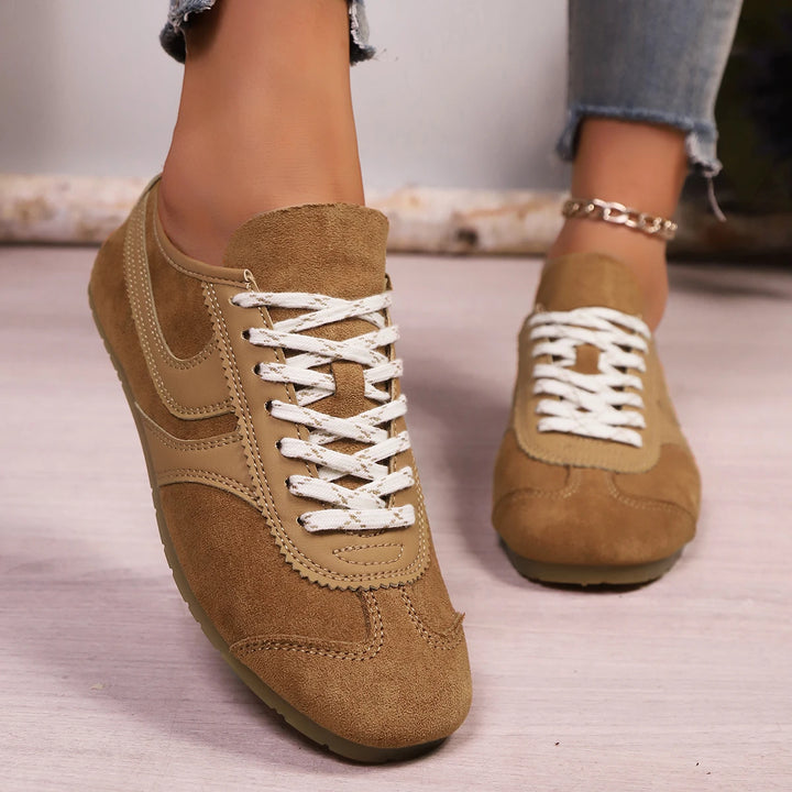chaussures plates à lacets pour femmes, grandes tailles
