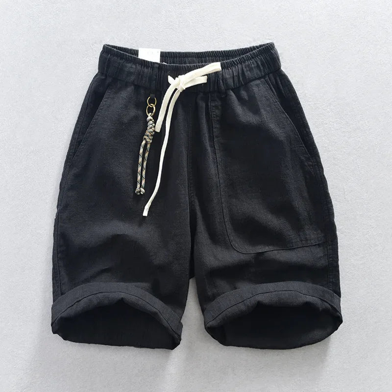 Herren Neue Casual Shorts aus Baumwolle und Leinen