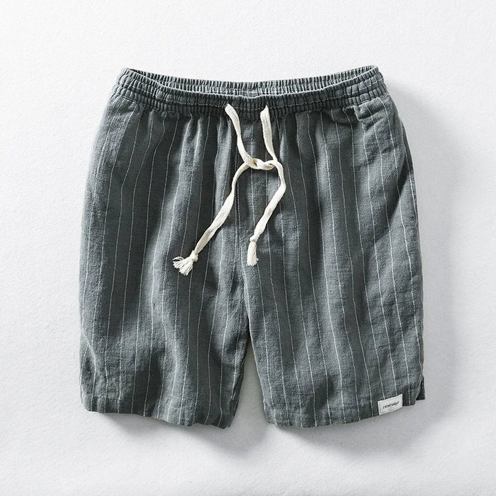 Herren-Casual-Shorts aus Baumwolle und Leinen, lockere Passform