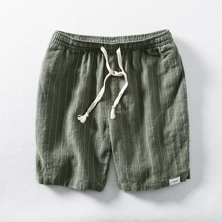 Herren-Casual-Shorts aus Baumwolle und Leinen, lockere Passform