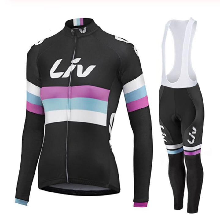 LIV V2 - ENSEMBLE VÉLO D'HIVER FEMME PRO AVEC BIB