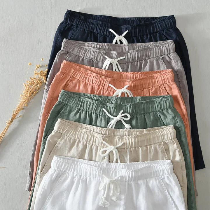 Neue Einfache Sommer Shorts 100% Leinen