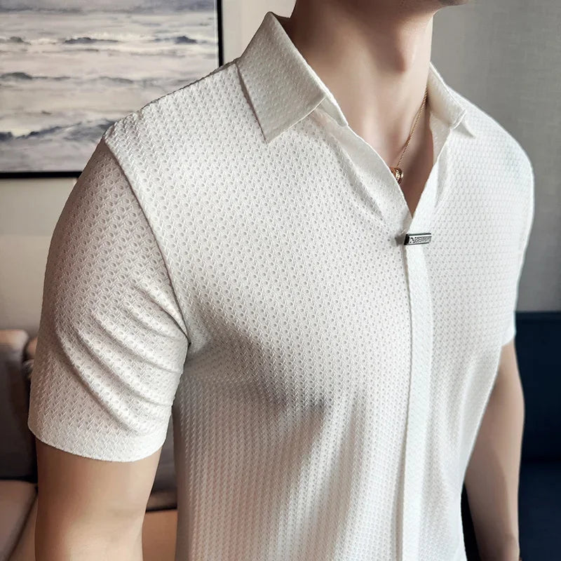 Benny | Slim Fit Polo aus eisiger Seide