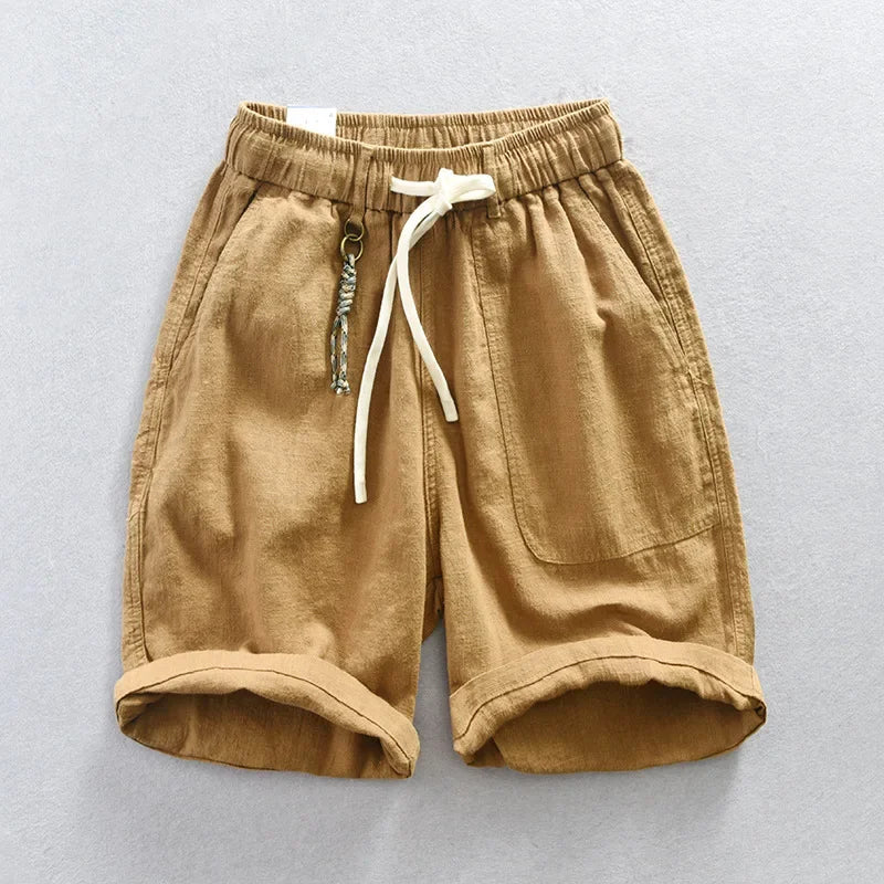 Herren Neue Casual Shorts aus Baumwolle und Leinen