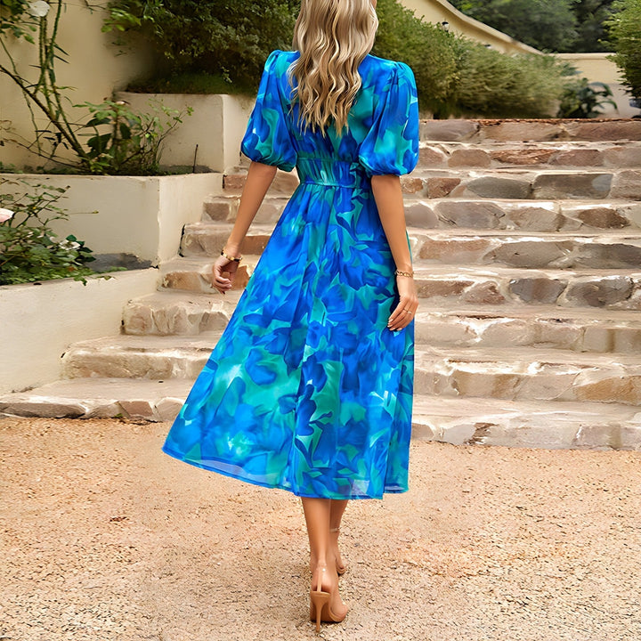 Mikina - V-Ausschnitt Midikleid