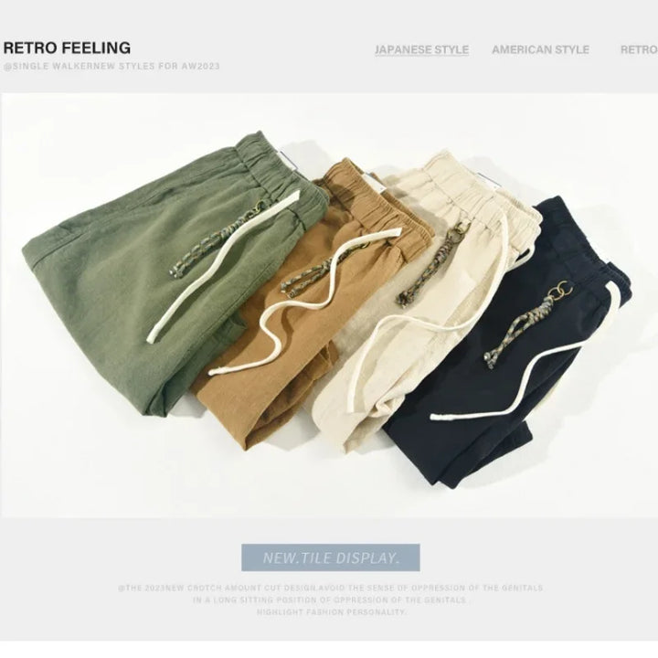Herren Neue Casual Shorts aus Baumwolle und Leinen