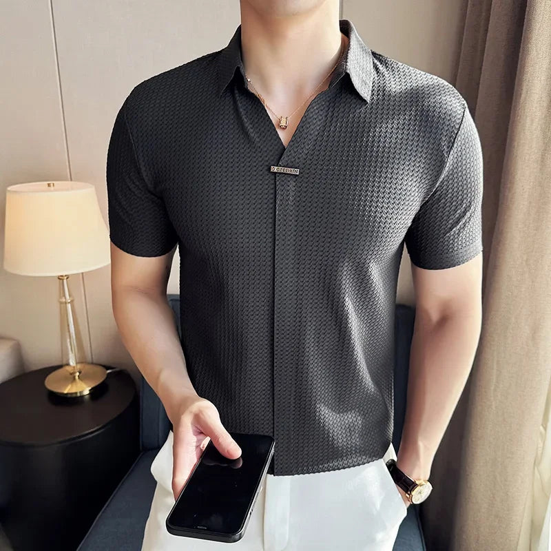Benny | Slim Fit Polo aus eisiger Seide
