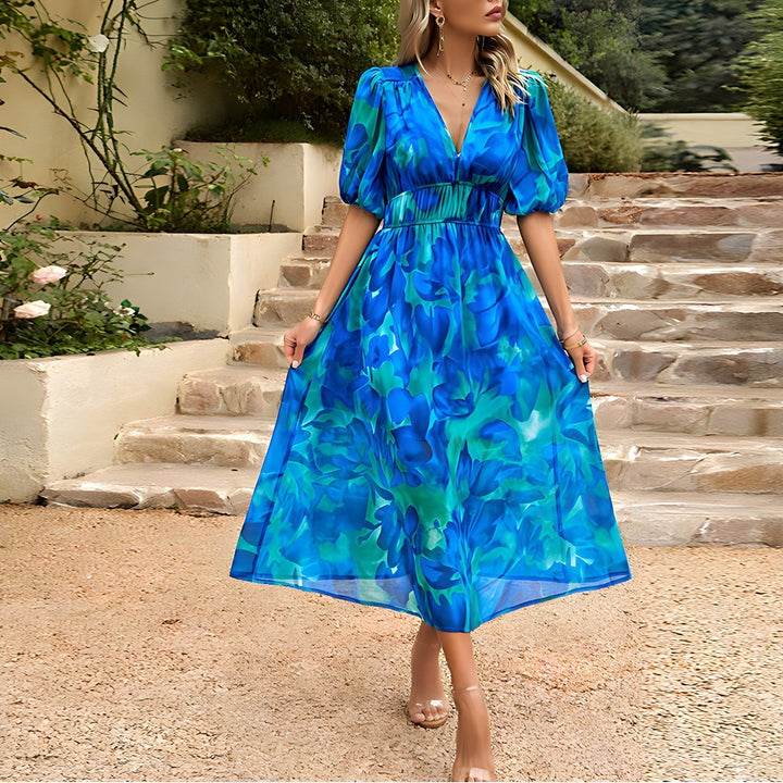 Mikina - V-Ausschnitt Midikleid