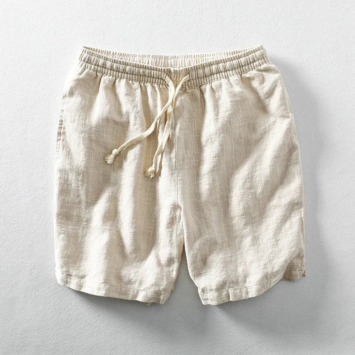 Herren-Casual-Shorts aus Baumwolle und Leinen, lockere Passform