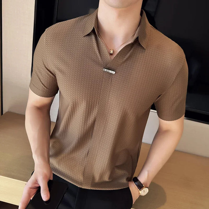 Benny | Slim Fit Polo aus eisiger Seide