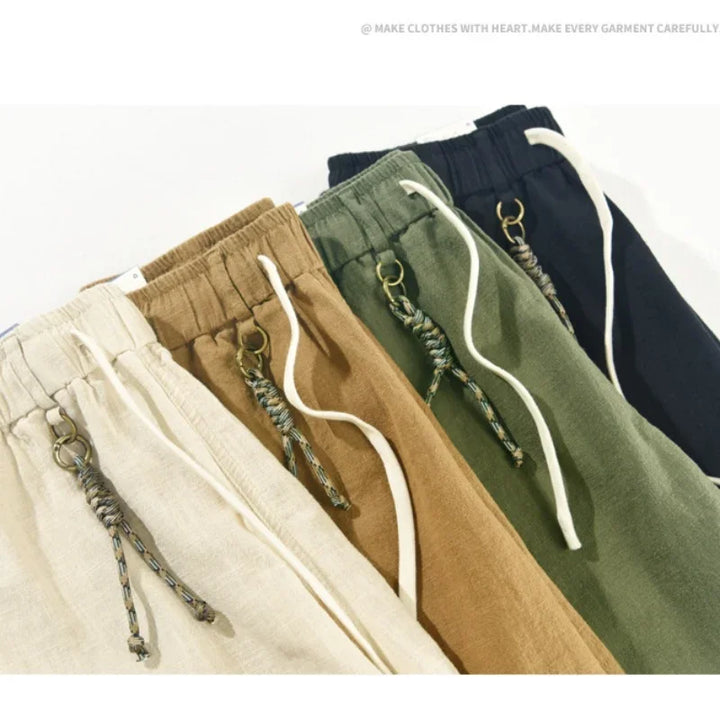 Herren Neue Casual Shorts aus Baumwolle und Leinen