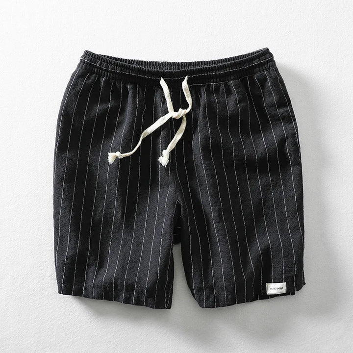 Herren-Casual-Shorts aus Baumwolle und Leinen, lockere Passform