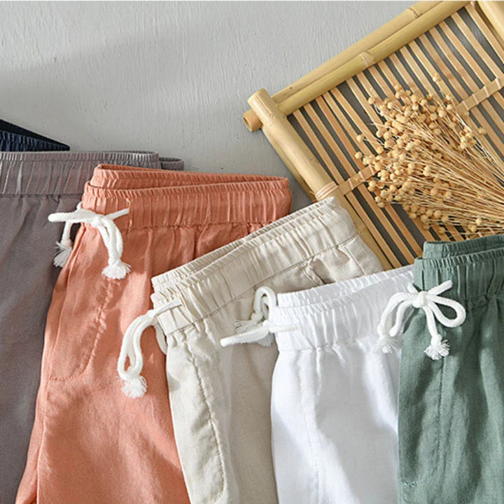 Neue Einfache Sommer Shorts 100% Leinen